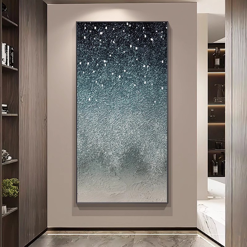 大芬村点亮星空装饰画抽象挂画肌理画纯手绘油画入户玄关过道壁画