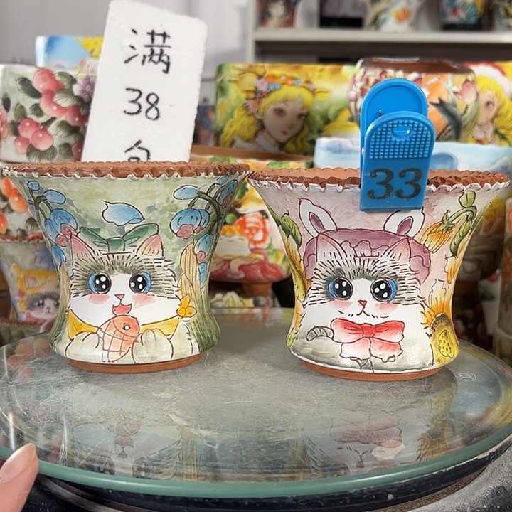 满38包邮 景德镇幸运花盆