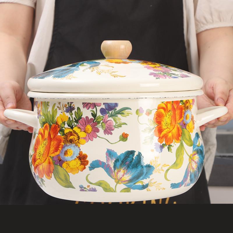 日本特厚卷边欧丽家珐琅搪瓷高颜值搪瓷炖锅搪瓷汤锅搪瓷炖锅火锅