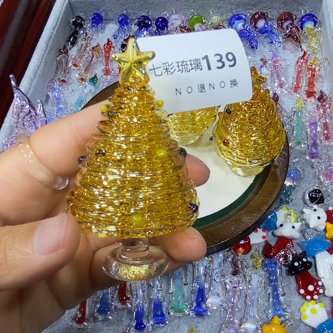 陆***白吊坠（不含链）玻璃139金色圣诞树