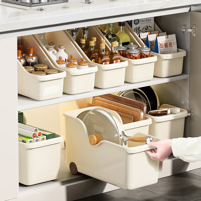 【厨房必备】橱柜厨房收纳盒收纳篮柜子新家入住整理家用收纳筐