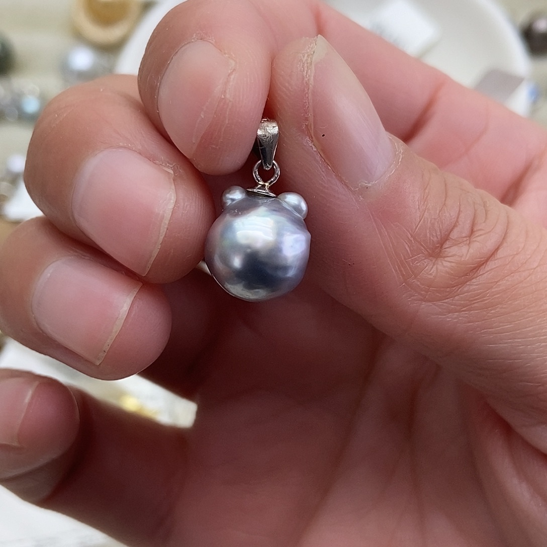 吊坠(不含链)海水珍珠银S925镶嵌