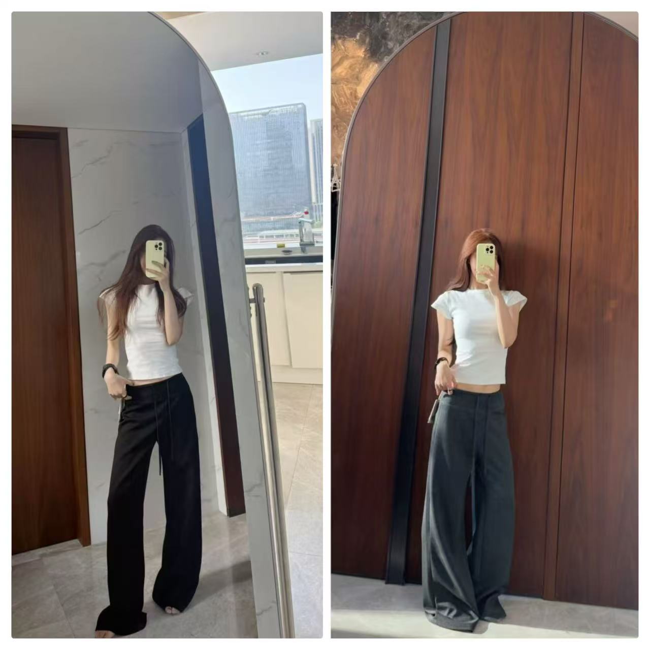 徐秋阳   垂感遛弯裤 百搭时尚休闲显瘦显白春季新款休闲裤12719