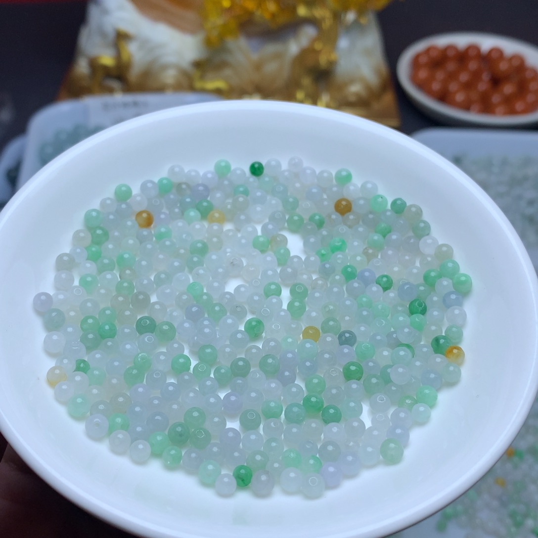 【闪购商品】翡翠手链未镶嵌卡3.8冰珠子50个