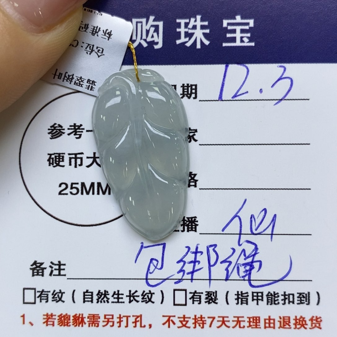 颈饰未镶嵌翡翠叶子