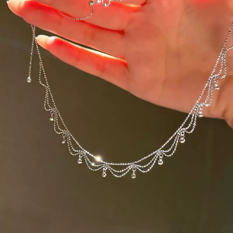 合金项链 轻奢高级感简约法式复古蕾丝项链