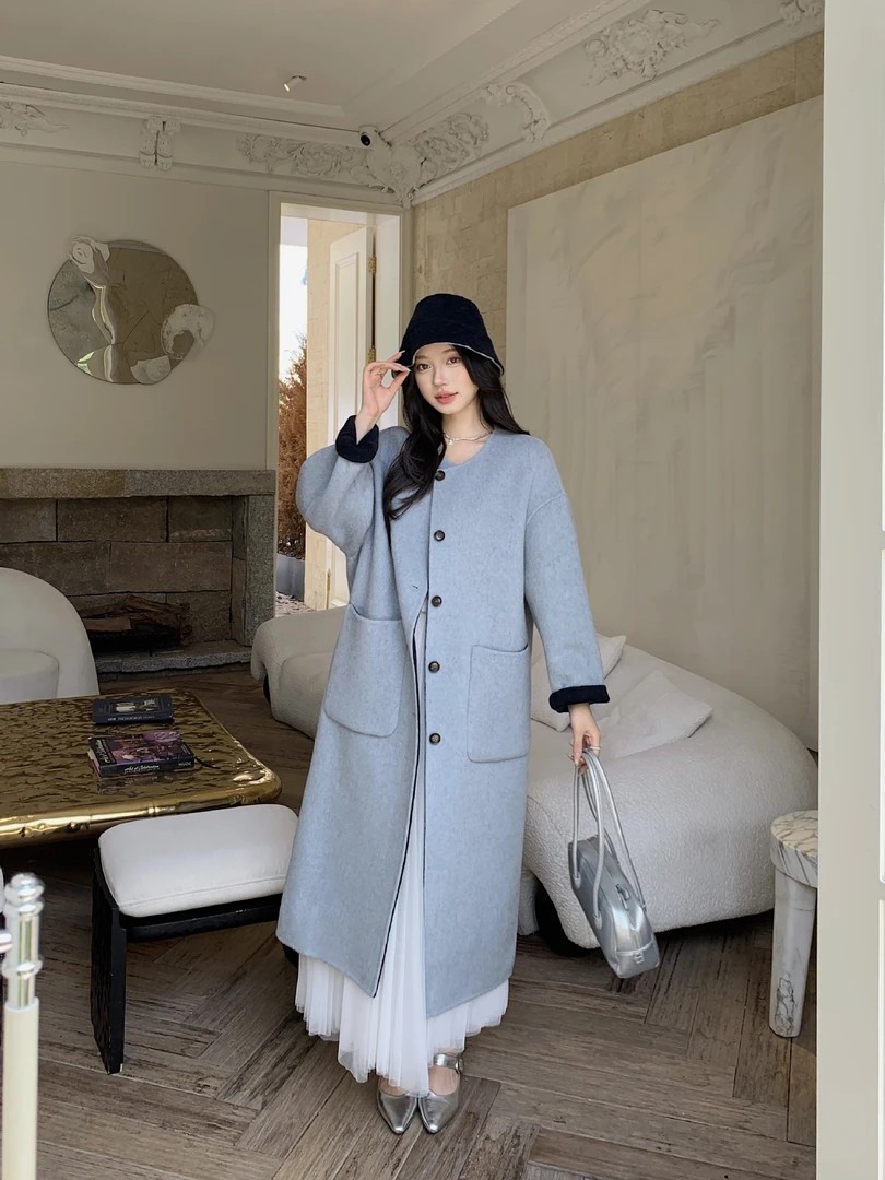 （801-900）女士双面羊毛大衣工厂折扣店