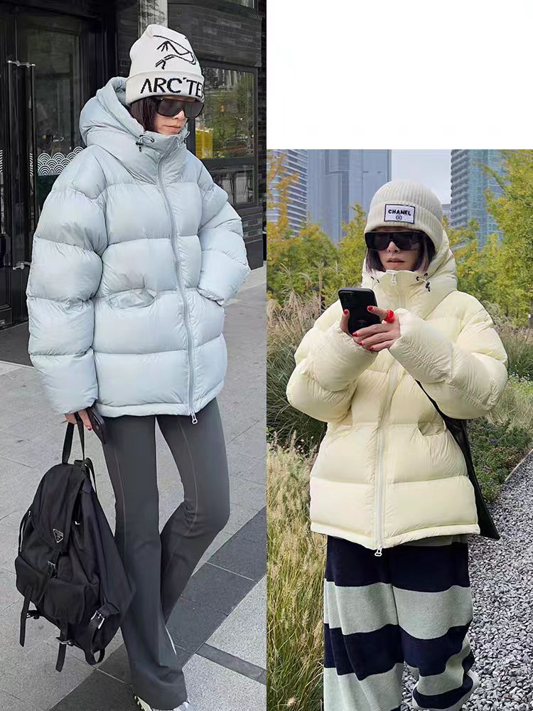 【现货+运费险】2025新款连帽韩版常规款立领女款羽绒服W