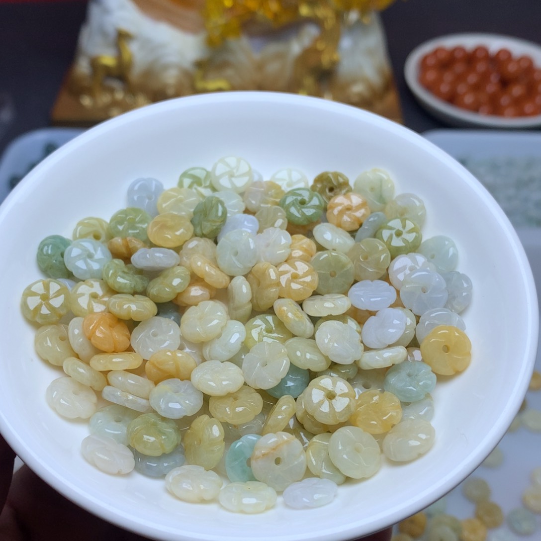 【闪购商品】翡翠手链未镶嵌卡9冰多宝花花20个