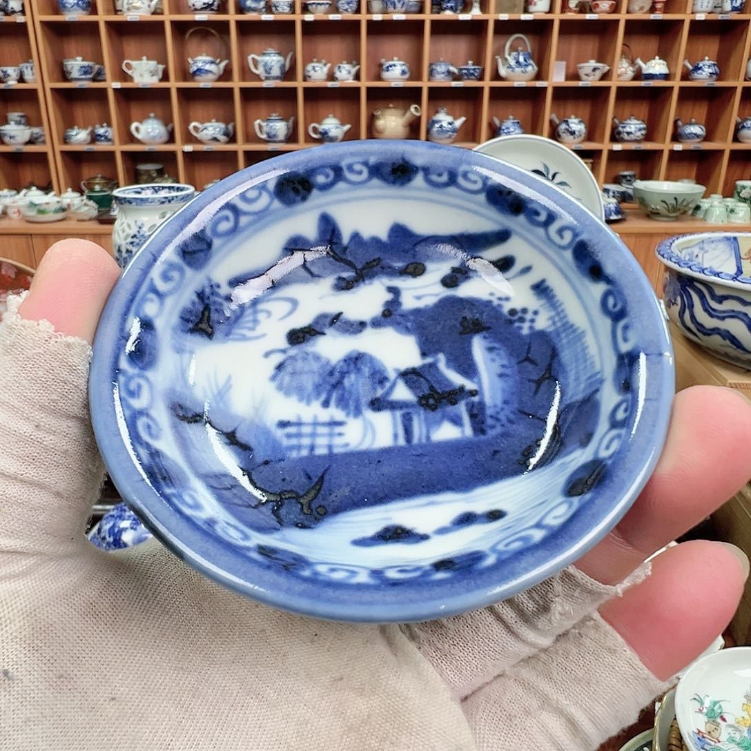 柴窑手绘青春瓷茶具盘子