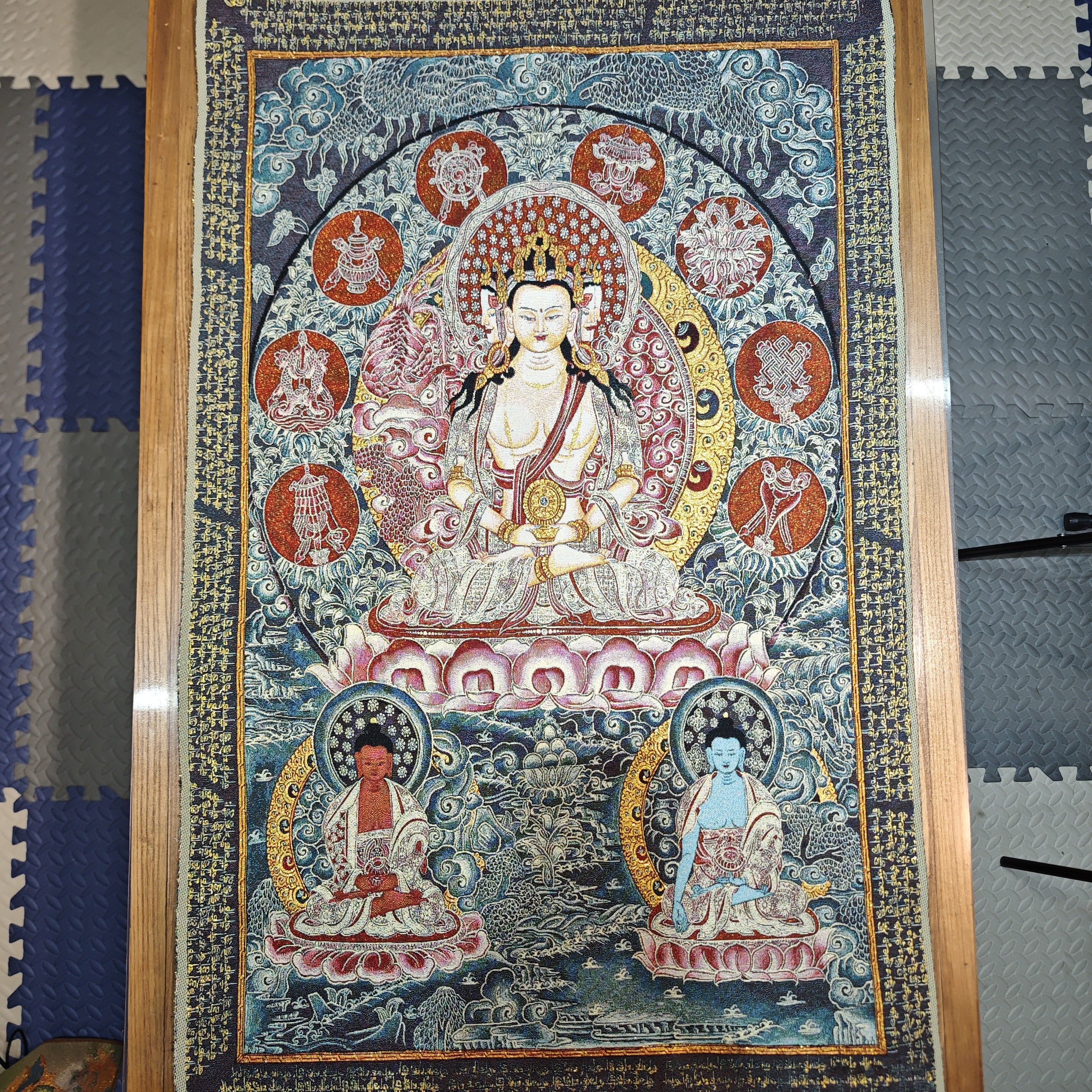 刺绣大日如来装饰画办公室玄关茶室书房客厅背景挂画（羊、猴）