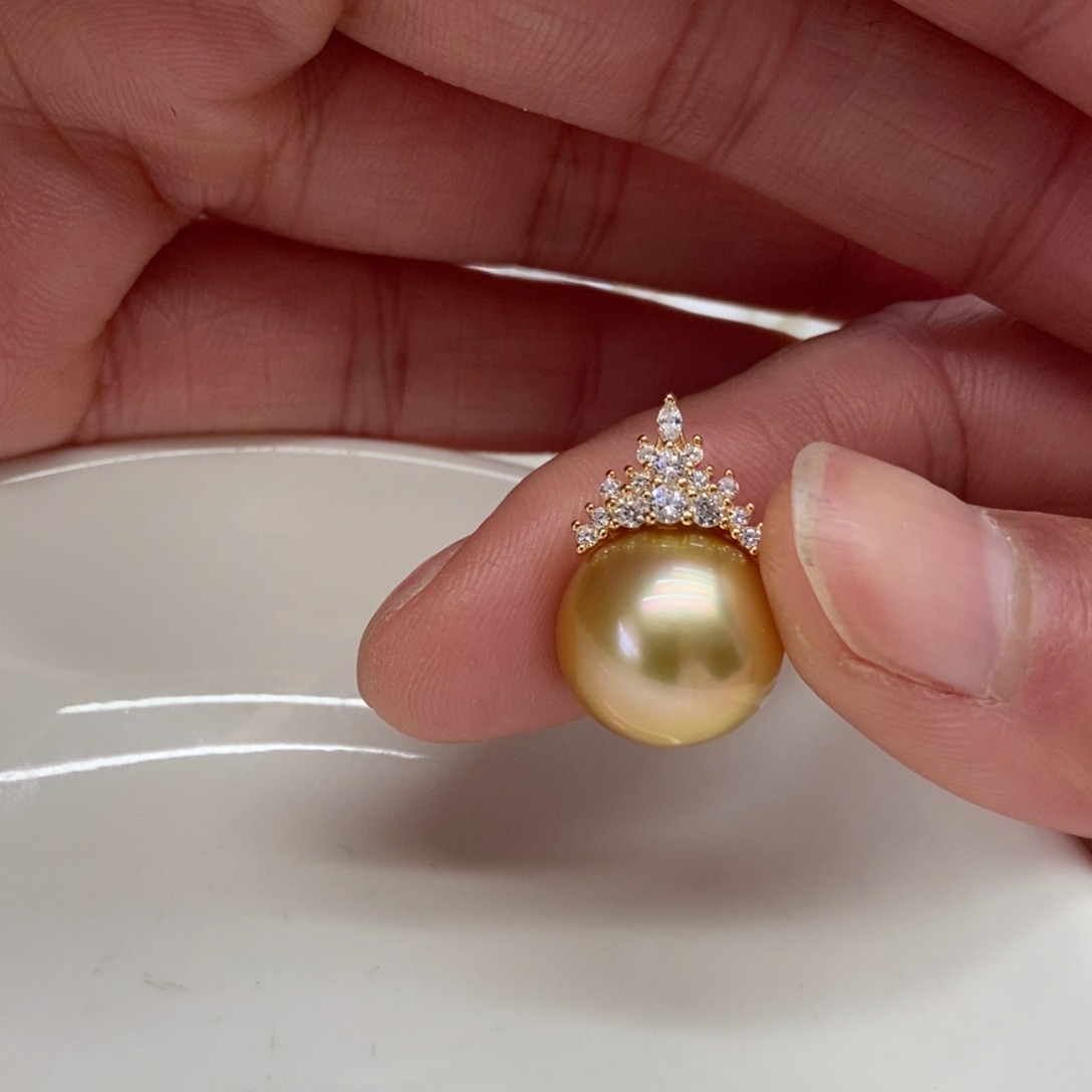 海水珍珠吊坠(不含链)银S925镶嵌