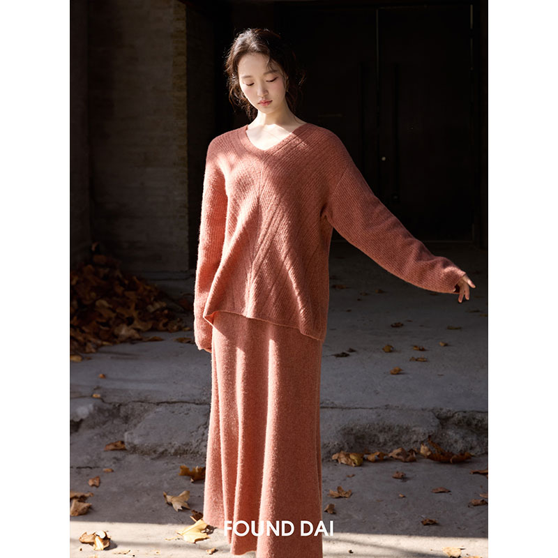 羊毛牦牛绒纱线 蓬松绵软|绞花肌理毛衣 鱼尾半身裙