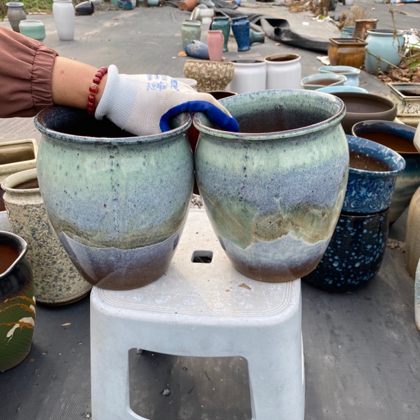 复古大号老桩多肉盆白色粗陶绿植陶罐大口径圆球盆蝴蝶兰陶瓷花盆