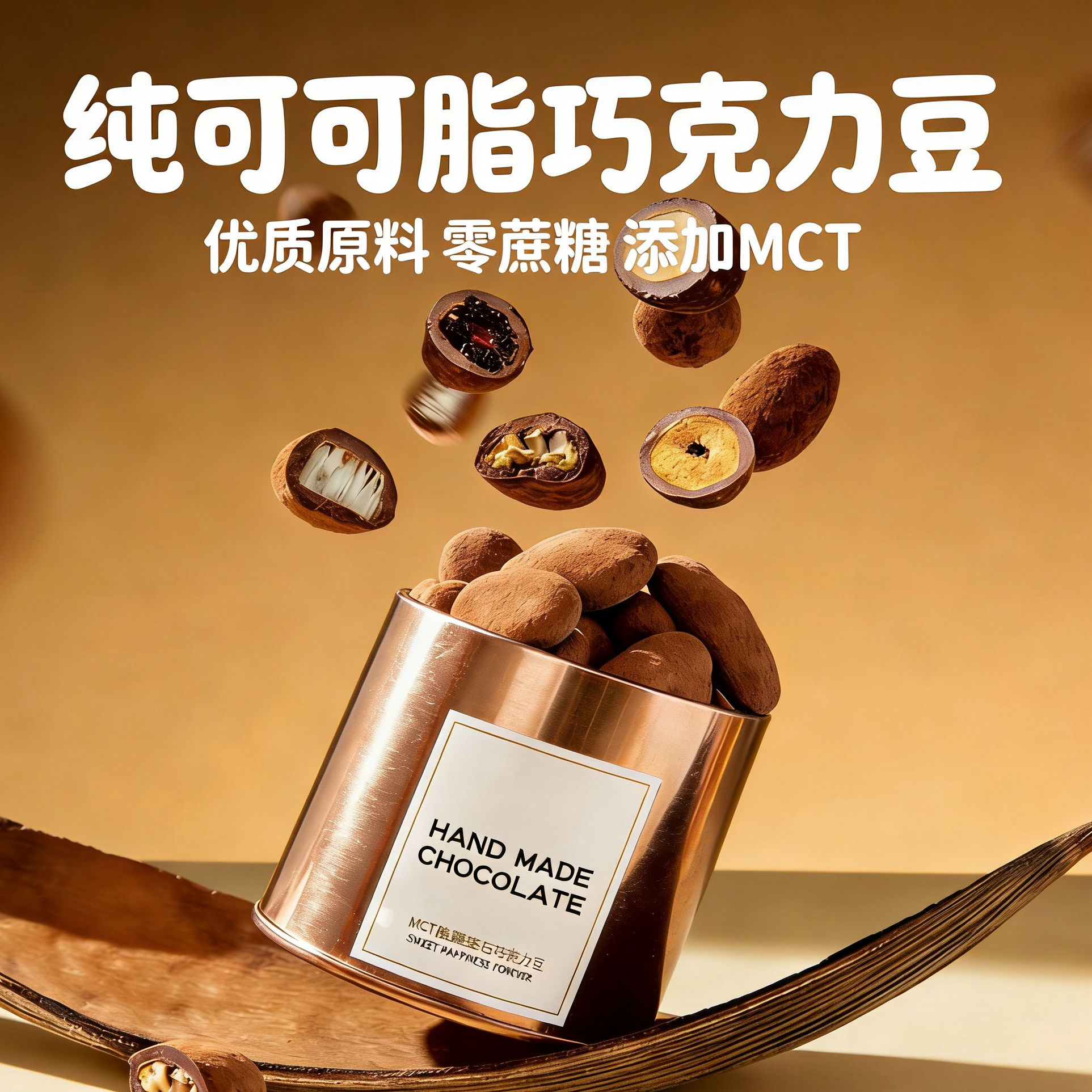 MCT零蔗糖纯可可脂巧克力豆脏脏豆