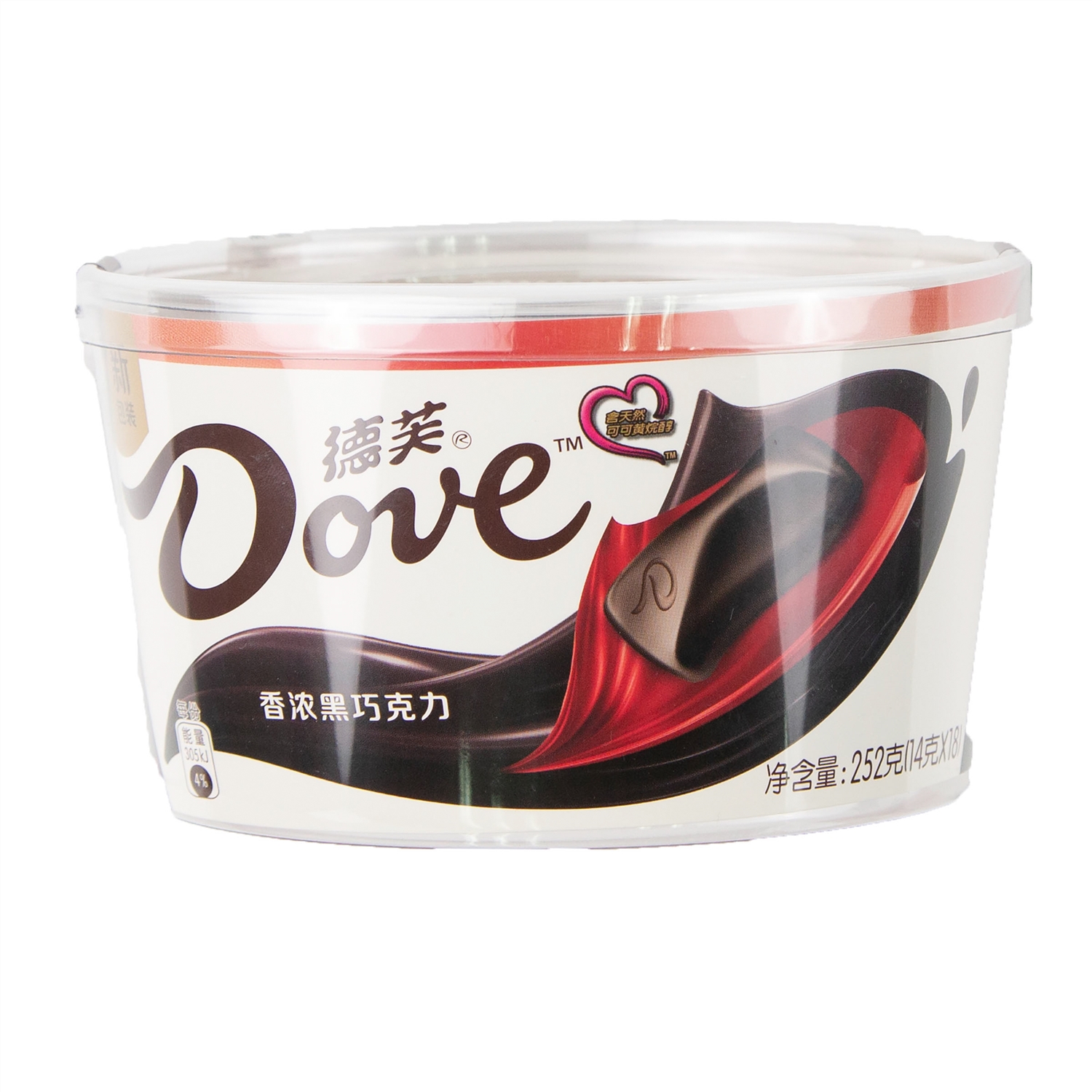 Dove/德芙香浓黑巧克力 252g