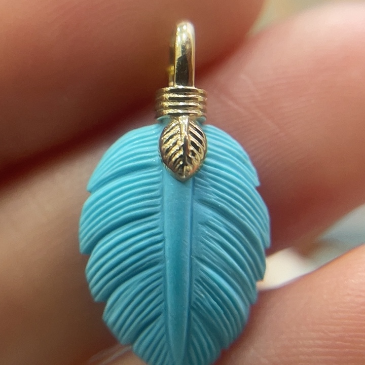 绿松石18K金镶嵌珠宝奇石