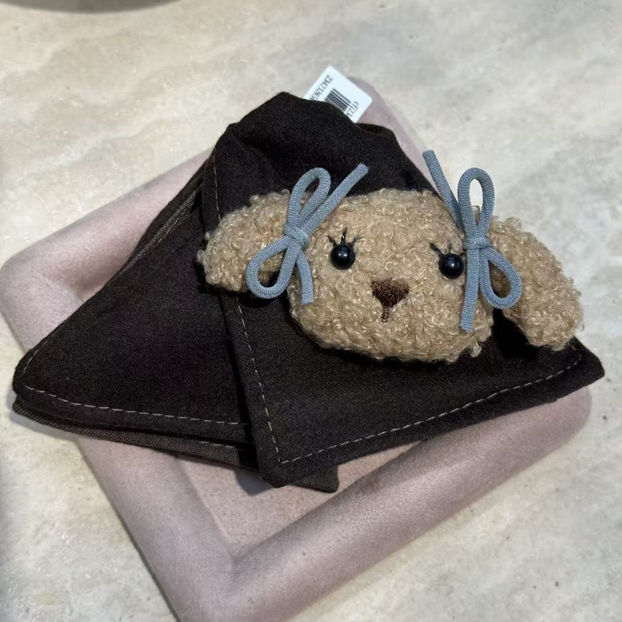 韩国秋冬毛绒兔头三角贝壳抓夹女韩范优雅后脑勺盘发鲨鱼夹发饰