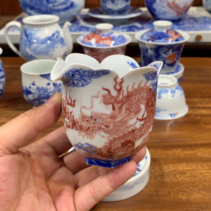 自成堂柴窑 青花釉里红