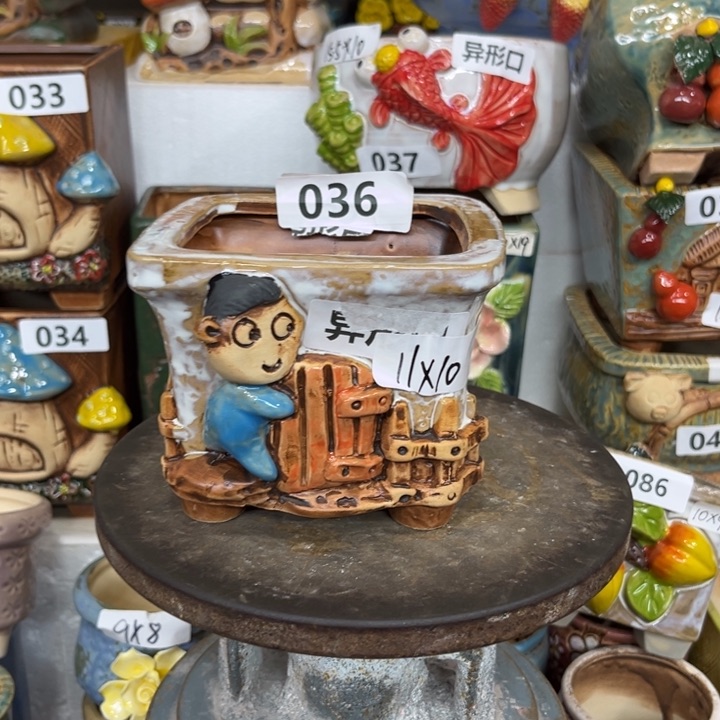 紫砂花盆粗陶材质多肉花盆