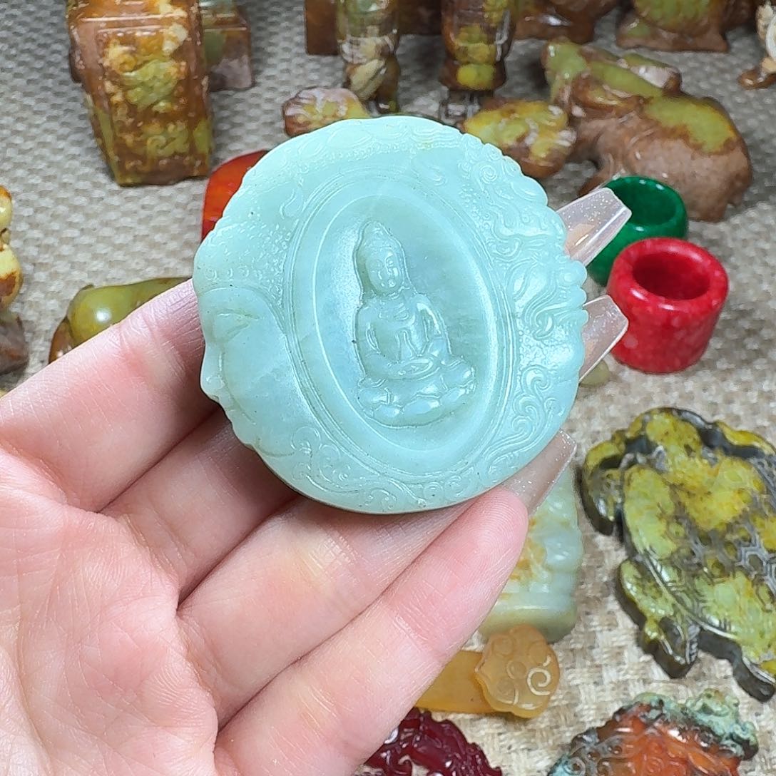 白玉菩提吊坠挂件