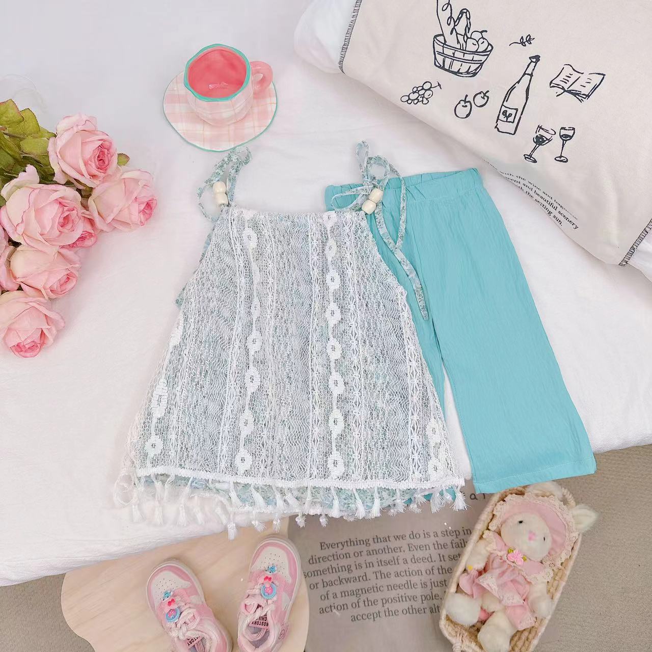 夏季复古流苏度假风吊带套装D-AB396