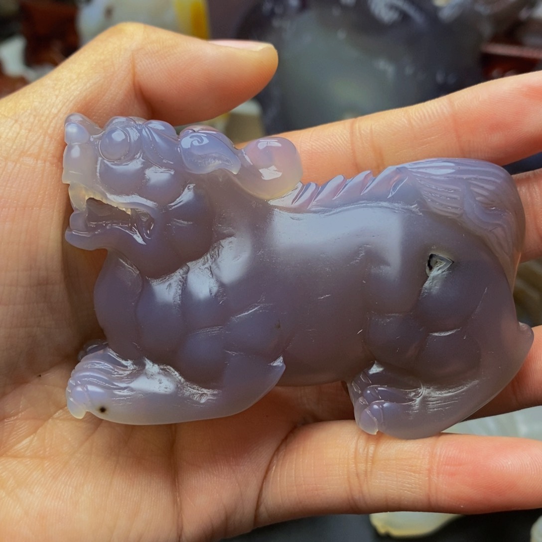 玛瑙/玉髓手把件未镶嵌秋***～