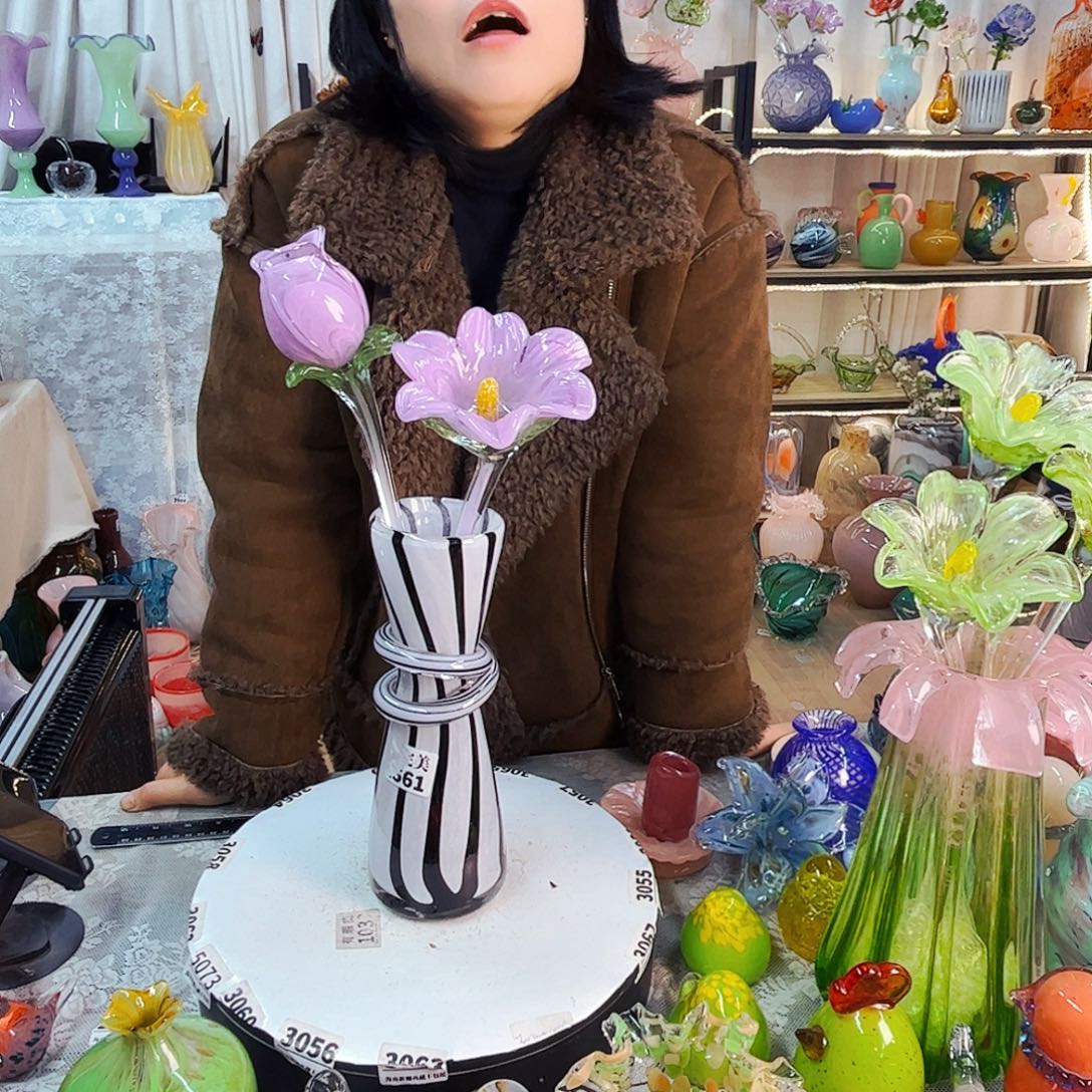 2花1瓶家悦美居琉璃摆件