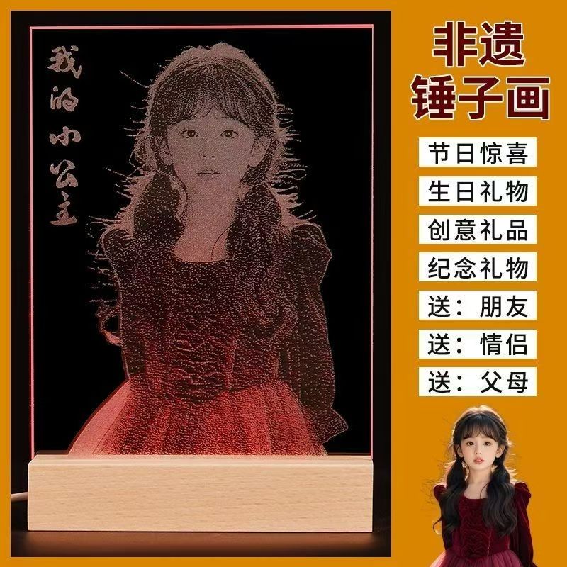【京东包邮】私人定制玻璃画生日礼物圣诞礼物跨年礼物送女友送爱人