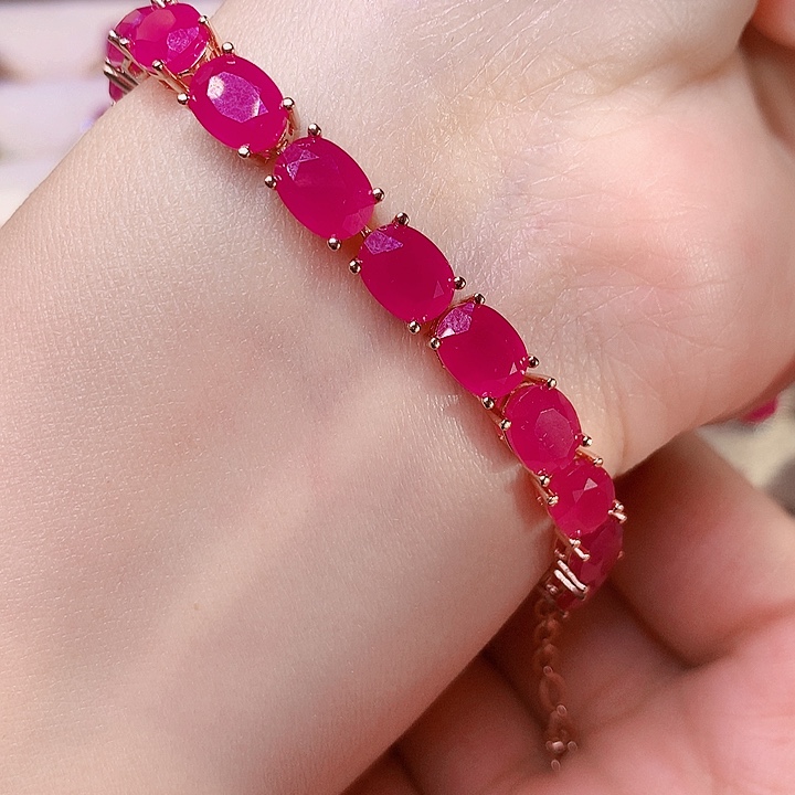 红宝石手链银S925镶嵌