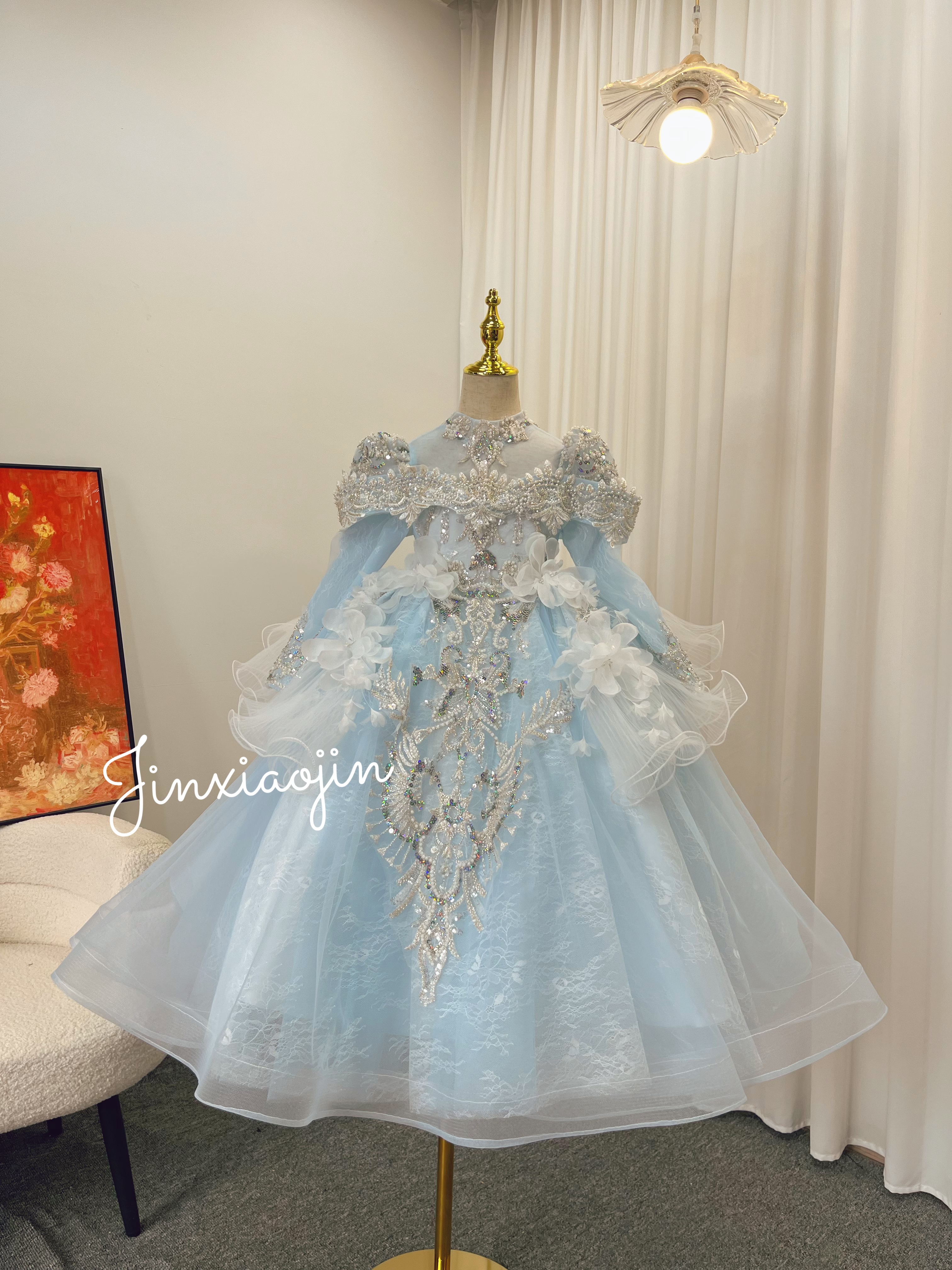 【蓝金秀场】新款上新重工儿童主持生日演出服