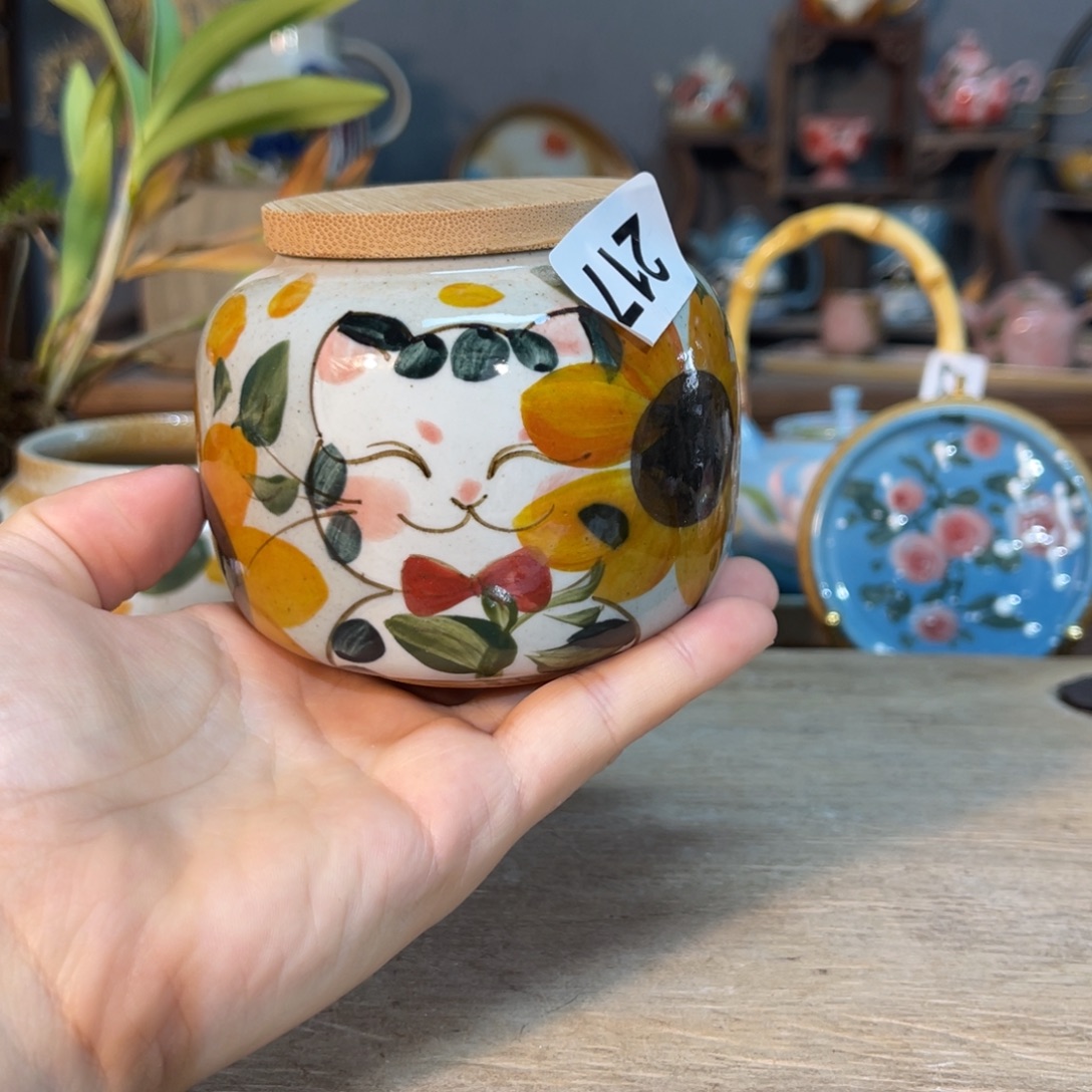 壶素浅陶瓷手工手绘