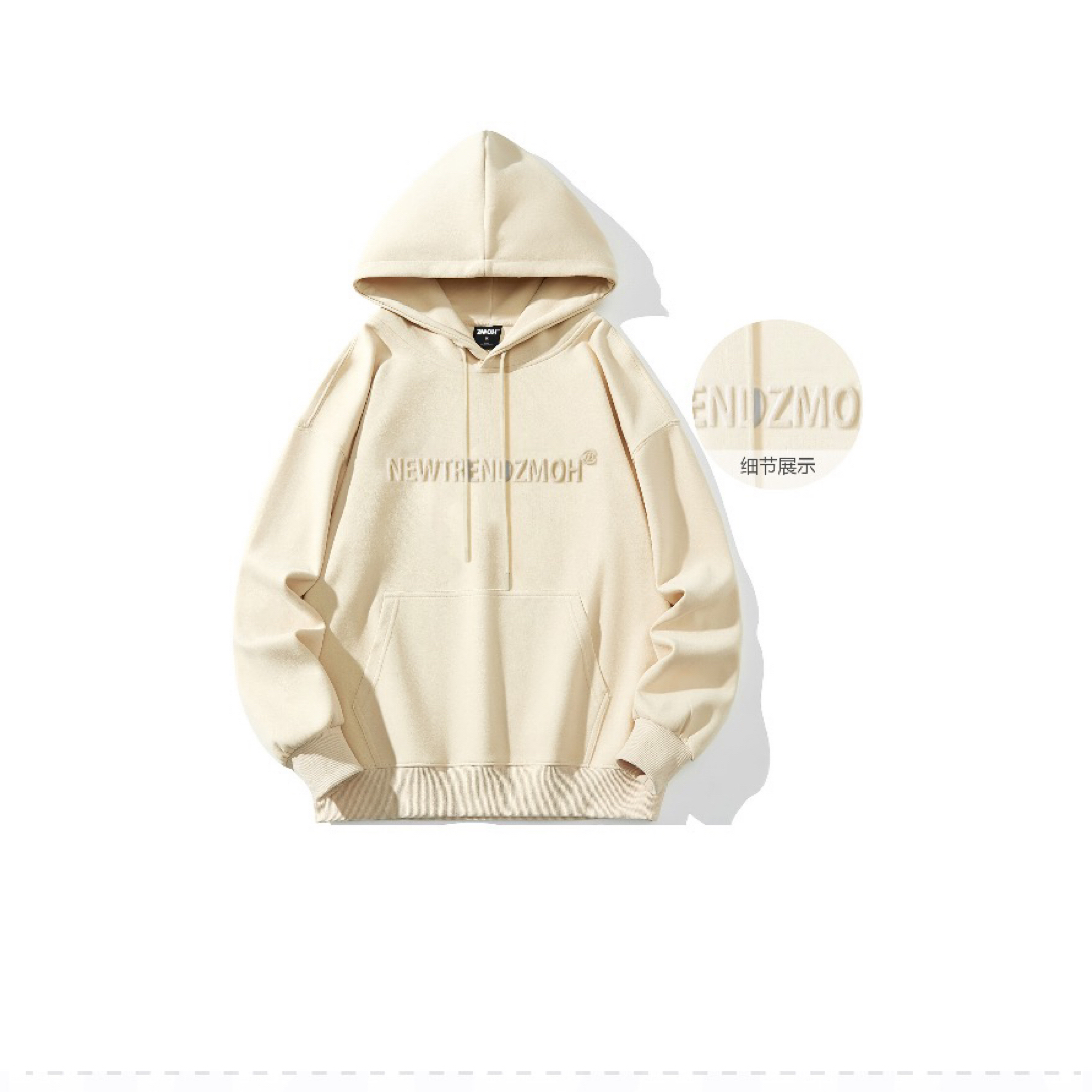 钢印字母基础款简约宽松休闲不加绒连帽卫衣男女同款