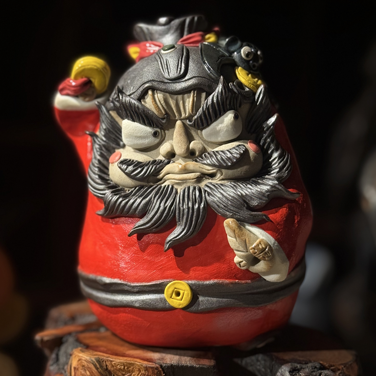 纯手工摆件钟馗添福添財摆件雕塑