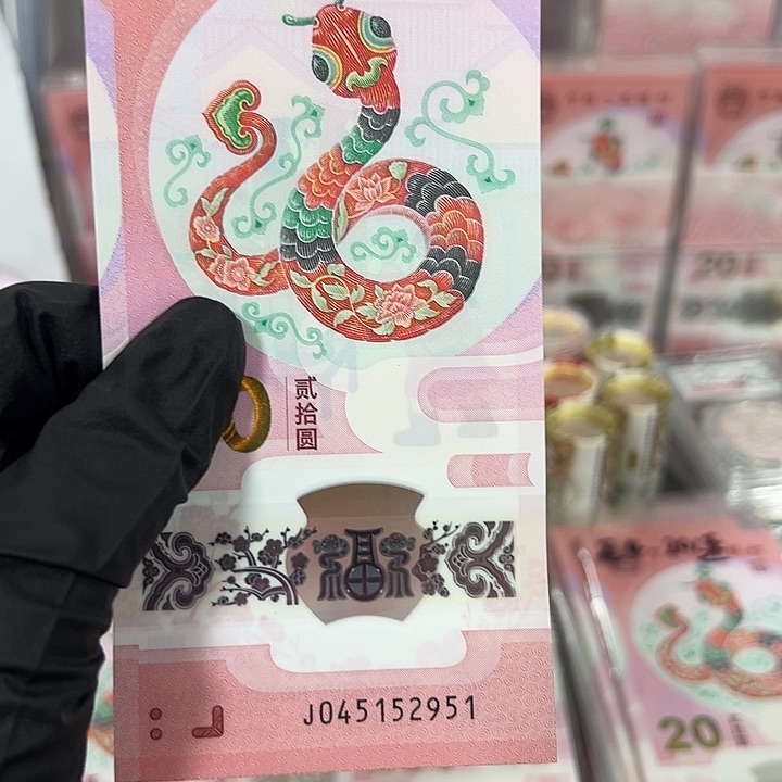 塑料中国人民银行蛇钞单张不挑号