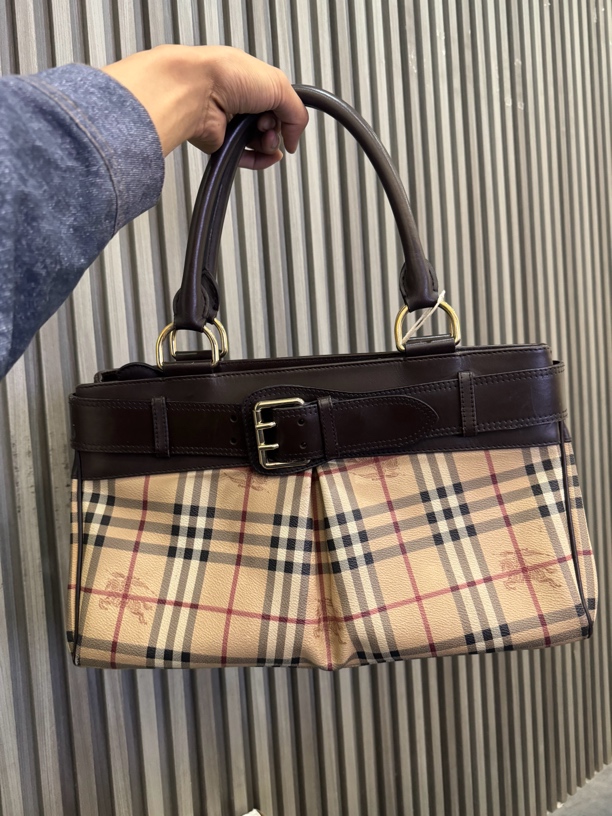 95新 BURBERRY/博柏利 巴宝莉战马格纹托特包