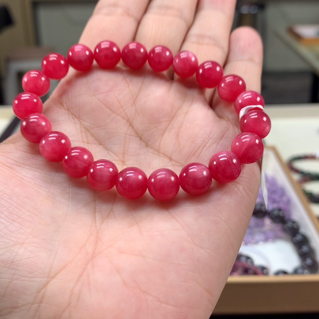 未镶嵌蔷薇辉石手链9.5左右