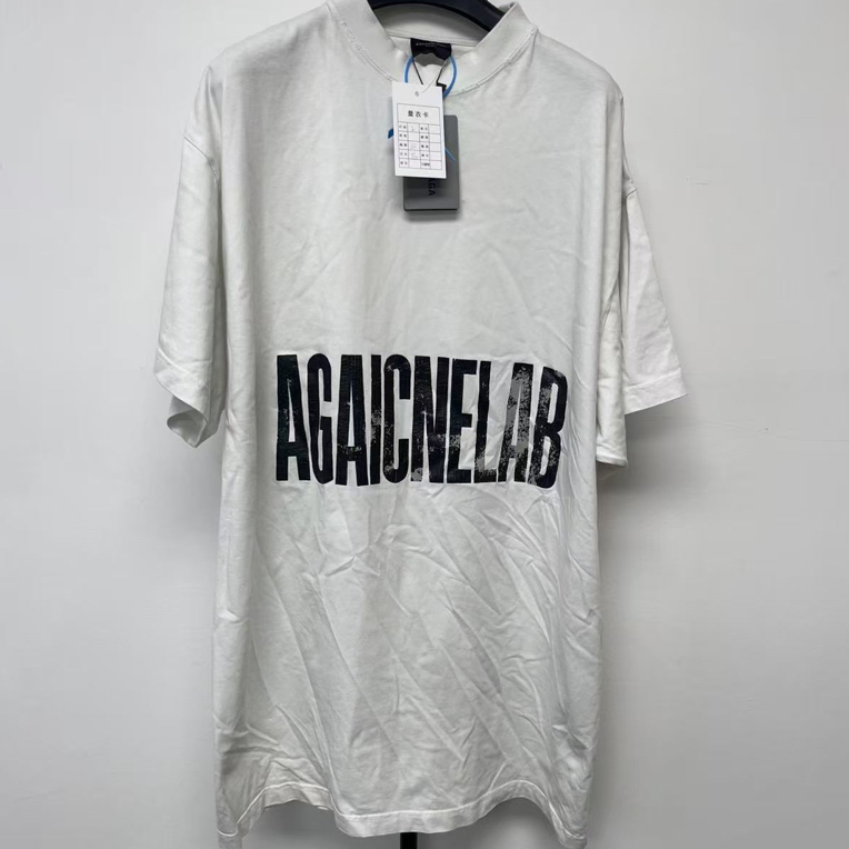 未使用 Balenciaga/巴黎世家 字母印花圆领短袖套头 01765