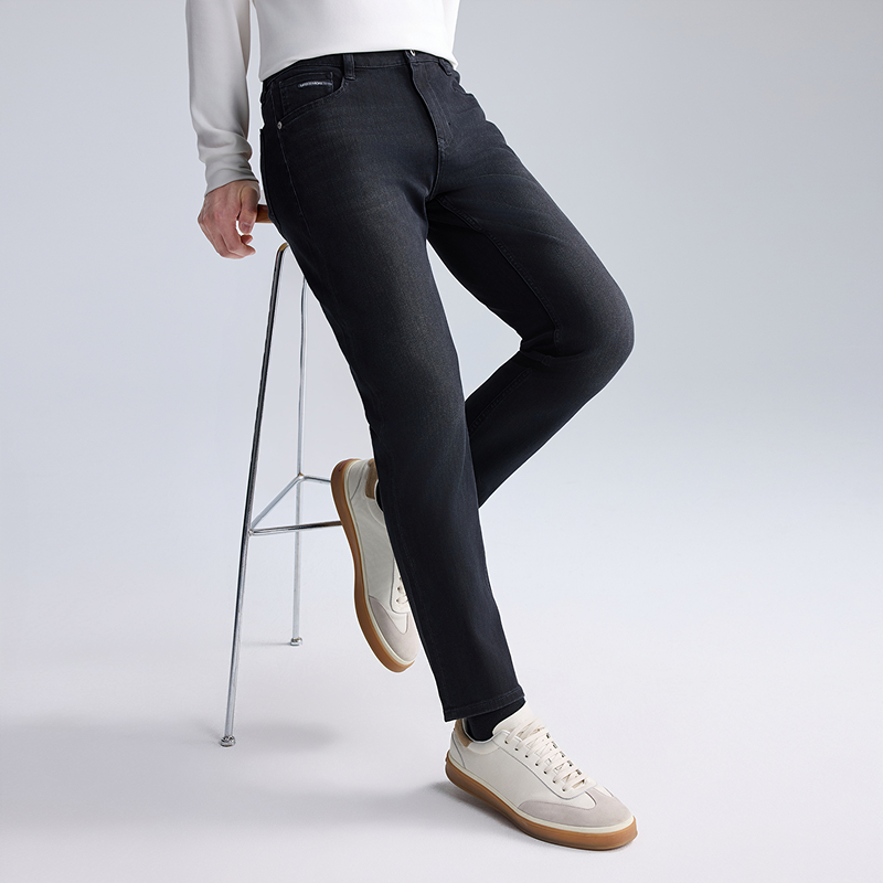 利郎【万向弹4.0】秋季百搭619版型舒适中腰窄脚男牛仔裤九分裤简约