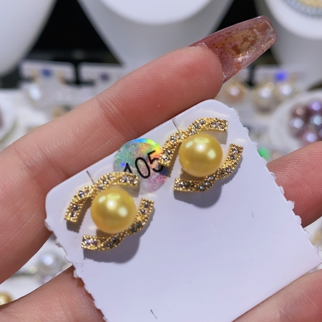 淡水珍珠耳饰合金