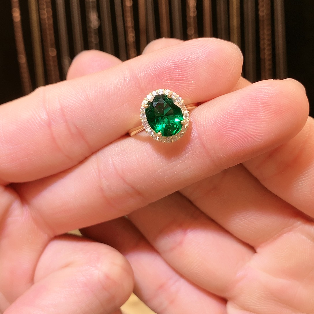 透辉石戒指银S925镶嵌