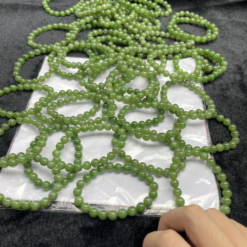 【小耿珠宝】和田玉碧玉手串s/8（多样性发其一）