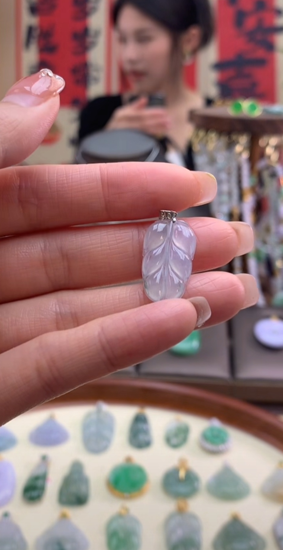 天然a货翡翠吊坠