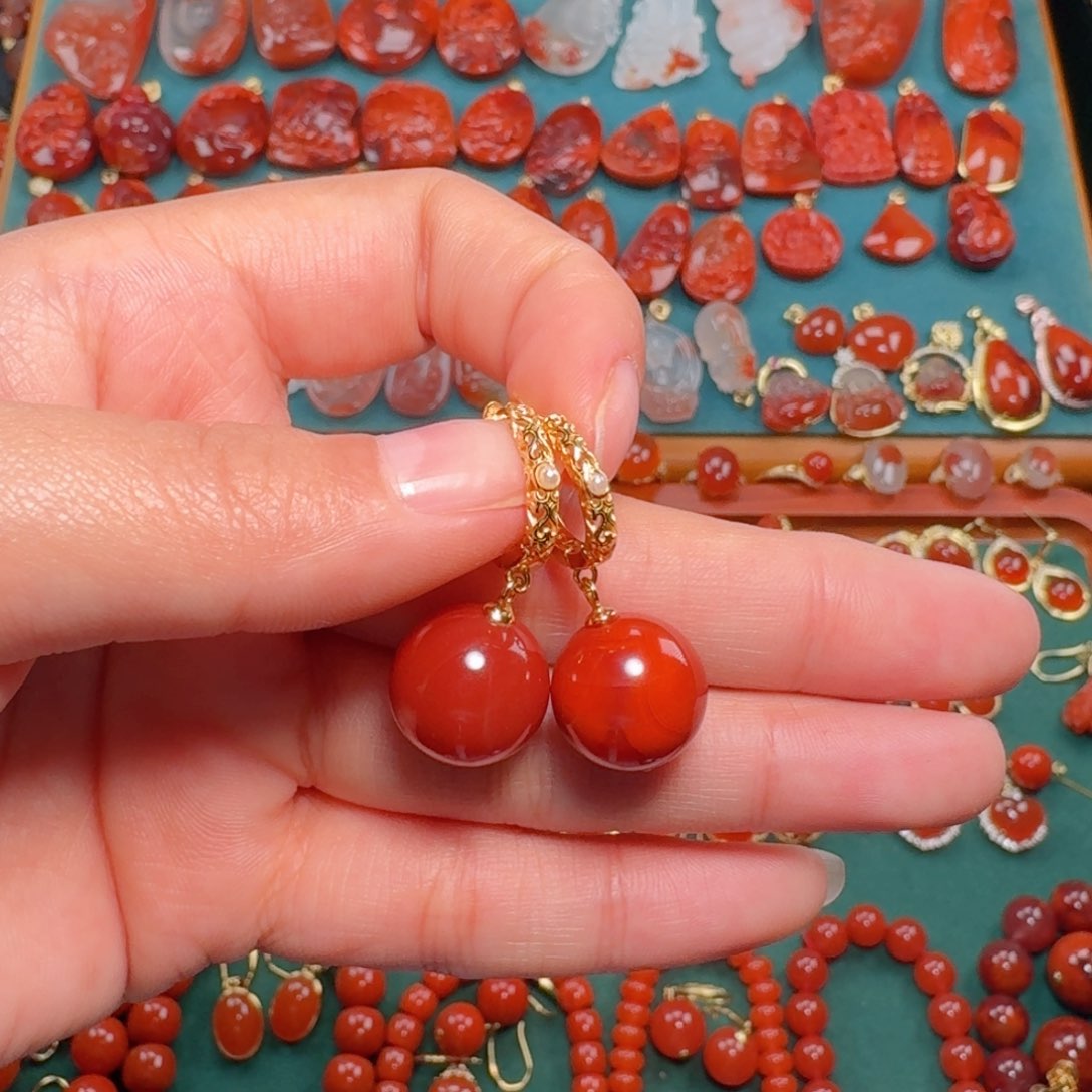 南红玛瑙南红13+银S925镶嵌