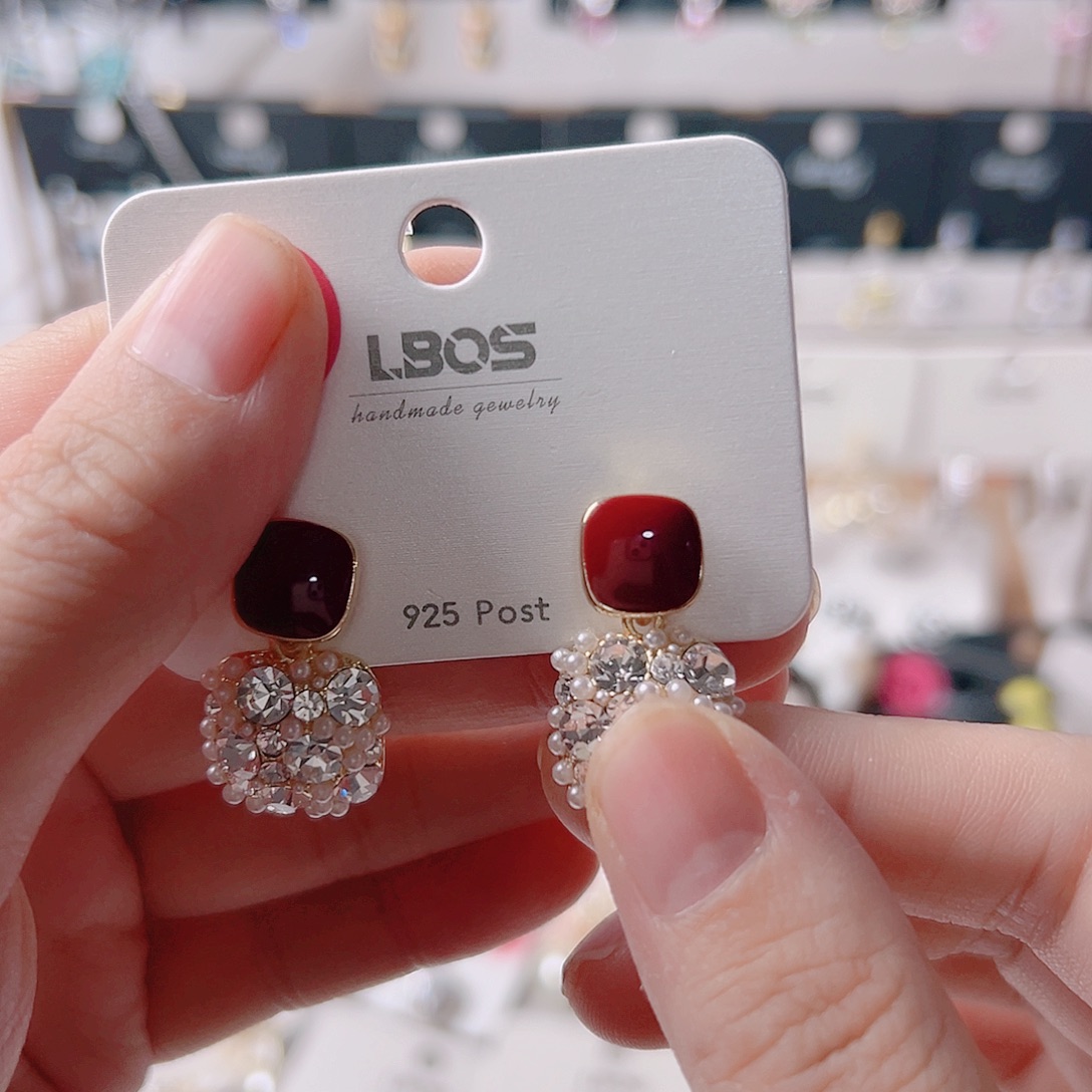 锆石纯铜合金耳环