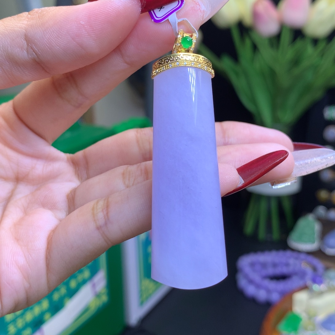 翡翠颈饰18K金镶嵌天然