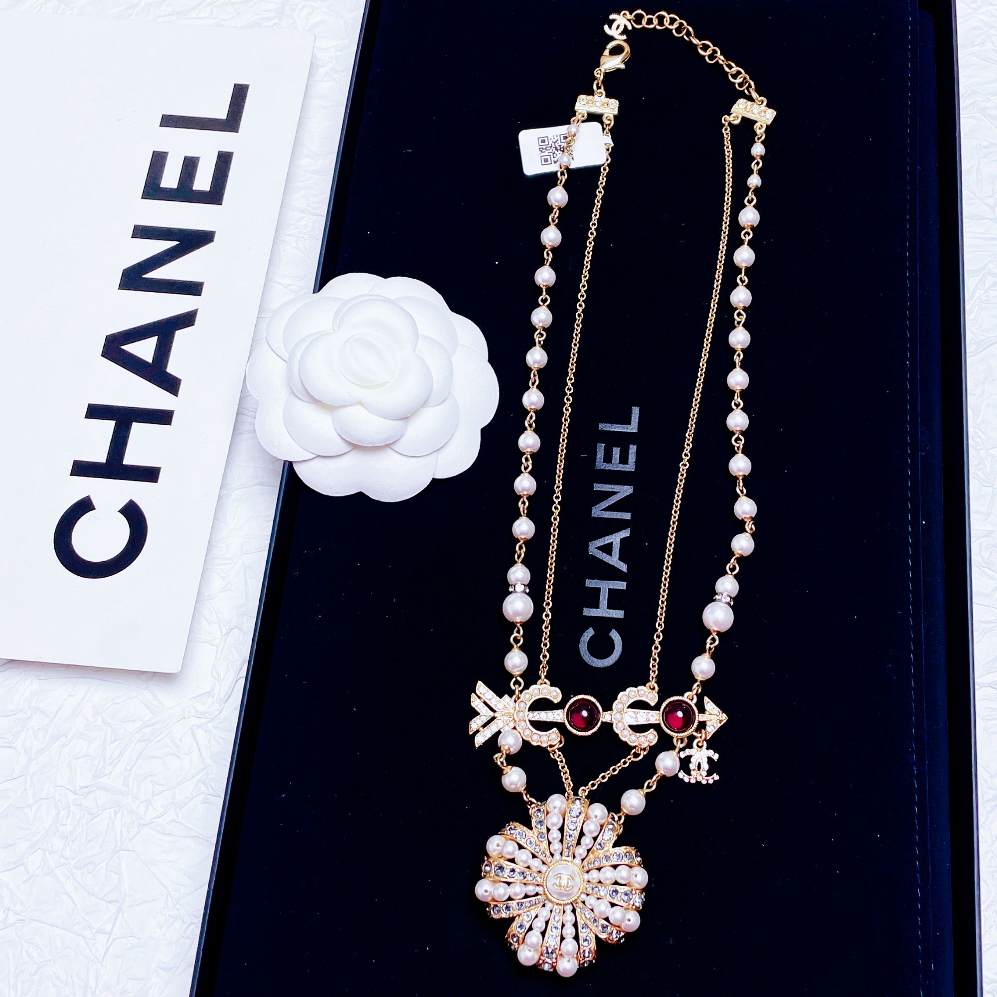 95新 Chanel/香奈儿 柚礼中古/香奈儿一箭穿心四叶草项链LZ411382