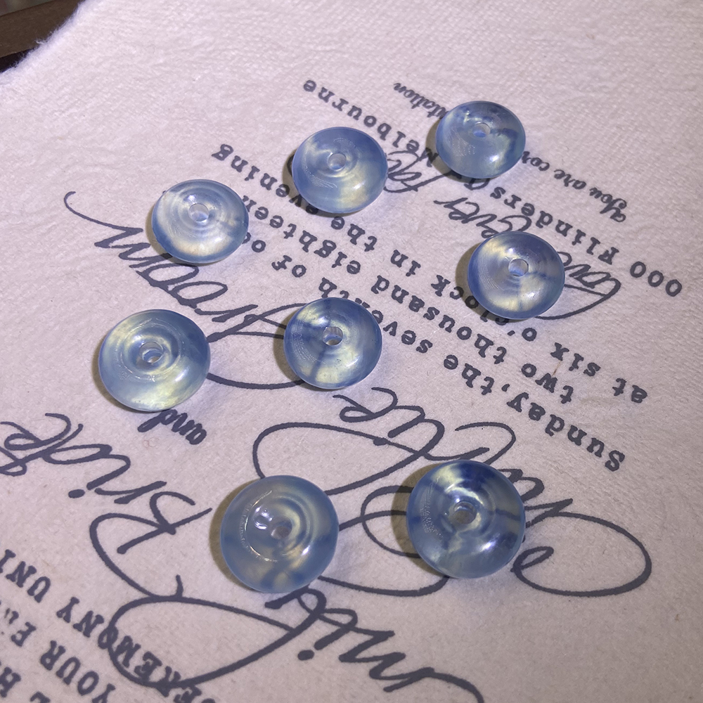 海蓝宝平安扣diy串珠手工串珠百搭手串蓝色配件