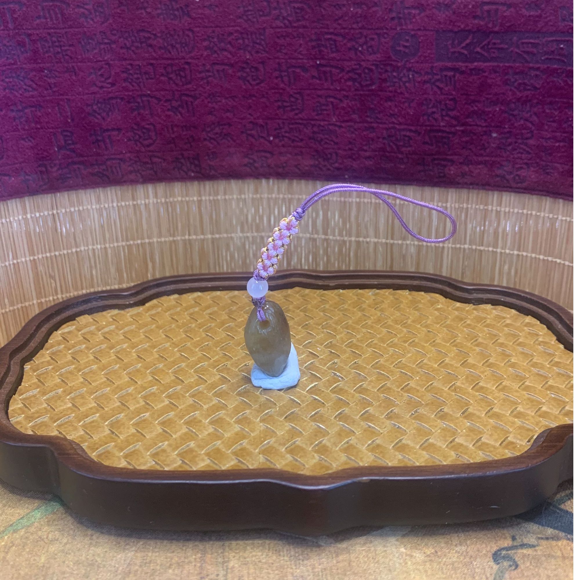 K和田玉且末糖随形钥匙扣1317