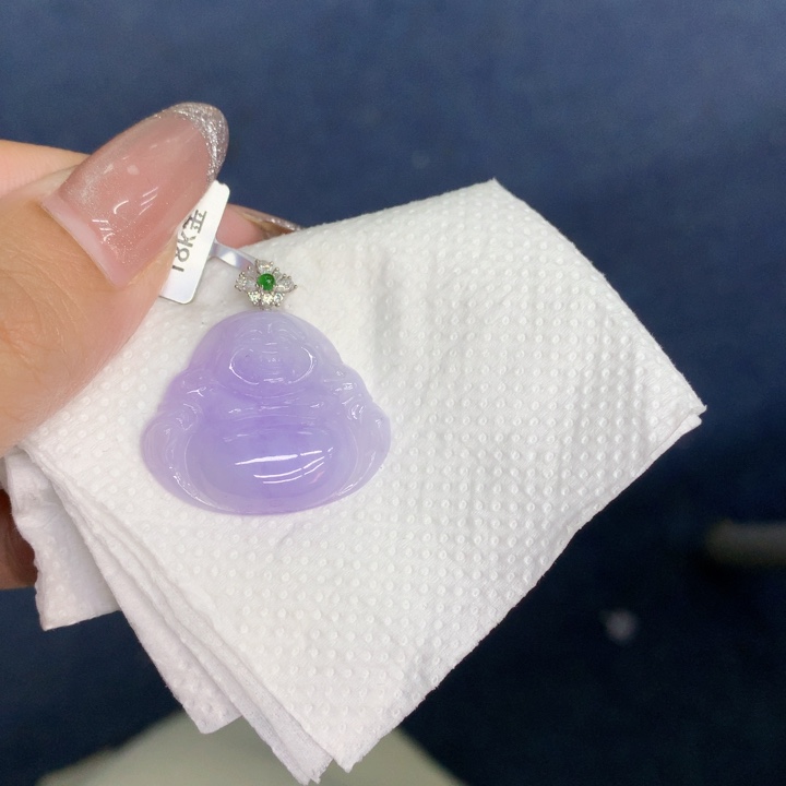 颈饰18K金镶嵌翡翠天然翡翠